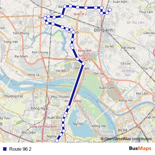 Route 96 2 bus Line Map