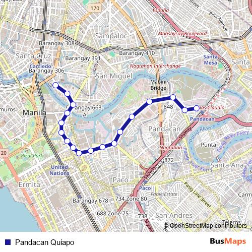 Pandacan Quiapo bus Line Map