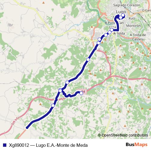 Xg890012 bus Line Map