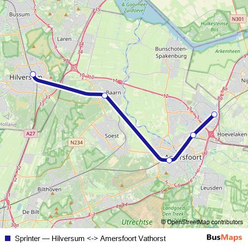 Sprinter rail Line Map