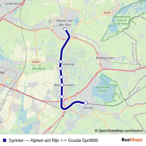 Sprinter rail Line Map