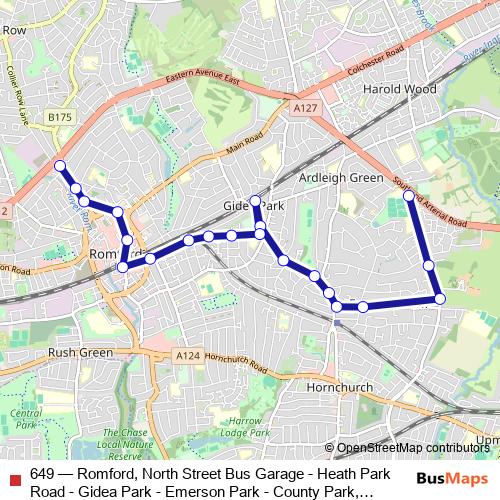 649 bus Line Map