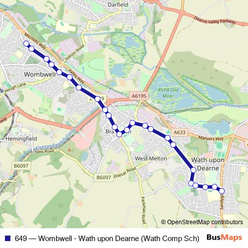 649 bus Line Map