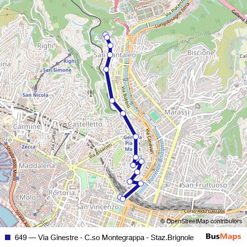 649 bus Line Map