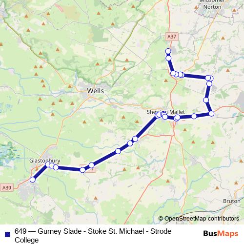 649 bus Line Map
