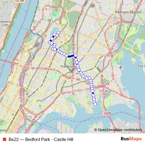 Bx22 bus Line Map