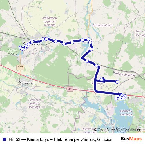 Nr. 53 bus Line Map