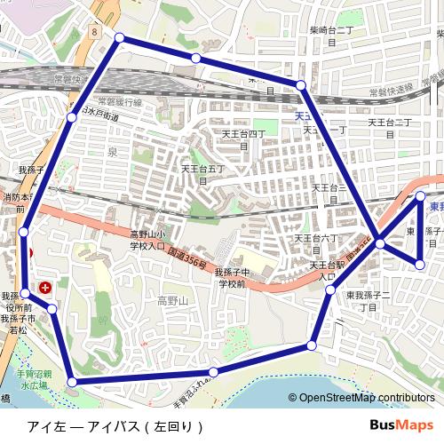 アイ左 bus Line Map