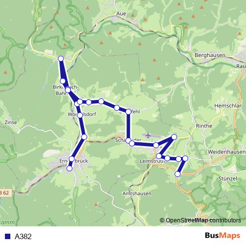 A382 bus Line Map
