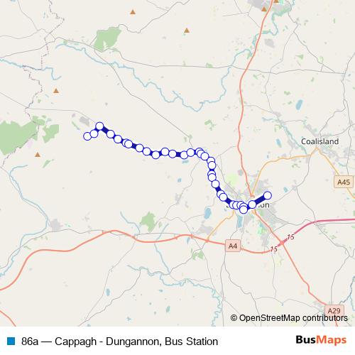 86a bus Line Map