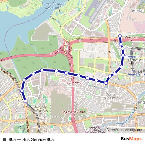 86a bus Line Map
