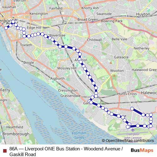 86A bus Line Map