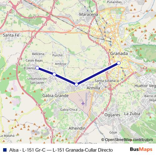 Alsa - L-151 Gr-C bus Line Map