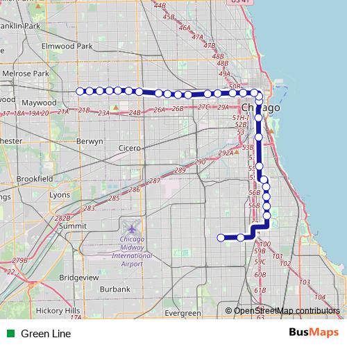 Green Line metro Line Map