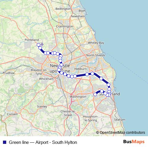 Green line metro Line Map