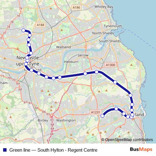 Green line metro Line Map