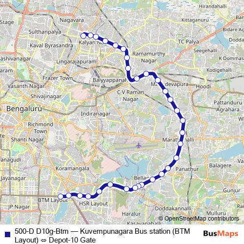 500-D D10g-Btm bus Line Map