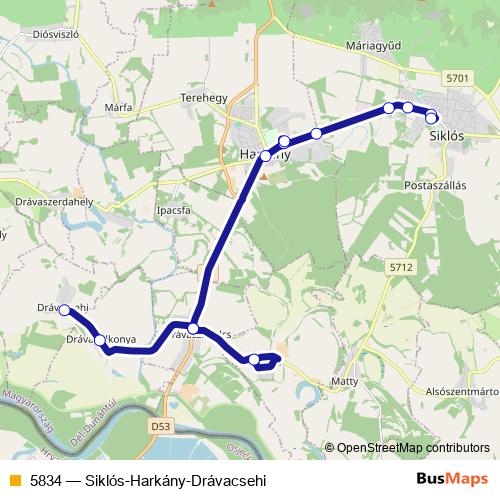 5834 bus Line Map