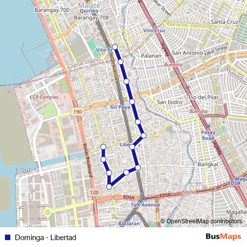 Dominga - Libertad bus Line Map