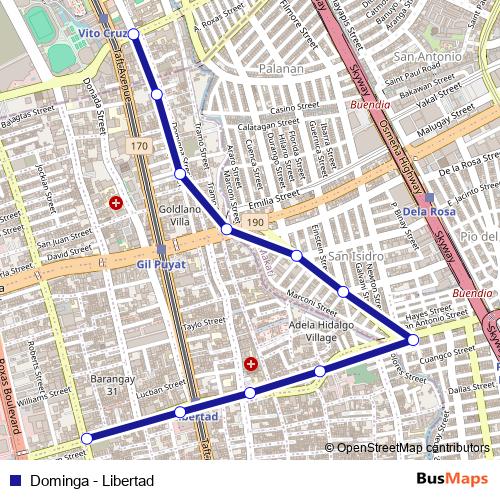 Dominga - Libertad bus Line Map
