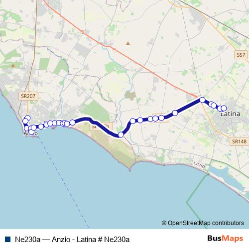 Ne230a bus Line Map