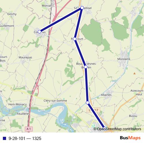 9-28-101 bus Line Map