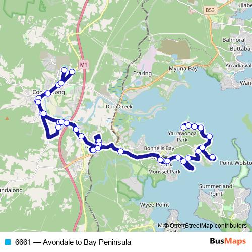 6661 bus Line Map
