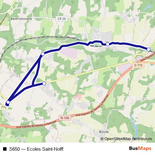 S650 bus Line Map