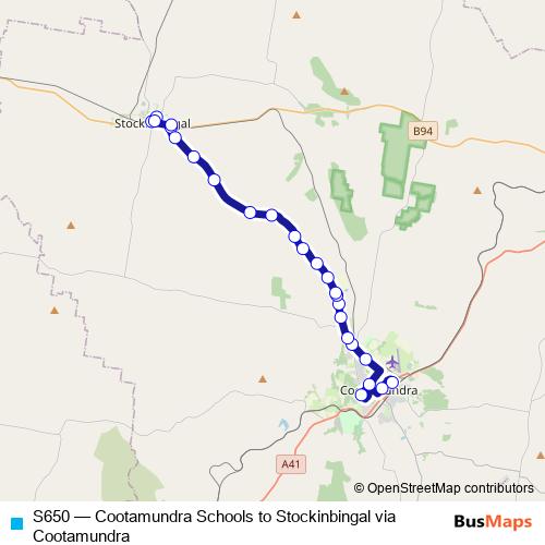 S650 bus Line Map