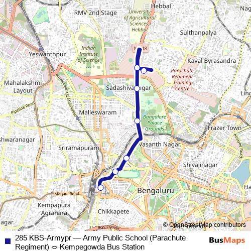 285 KBS-Armypr bus Line Map