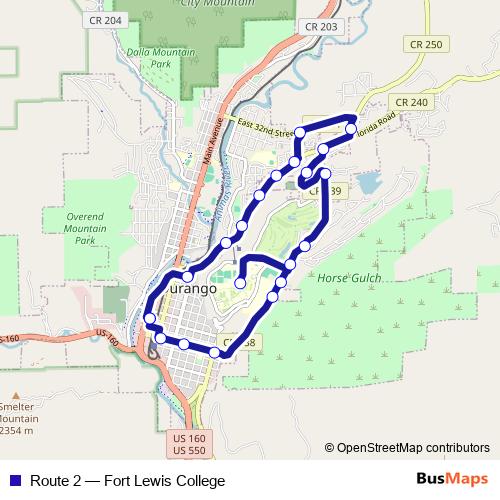 Route 2 bus Line Map