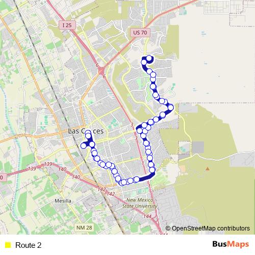 Route 2 bus Line Map