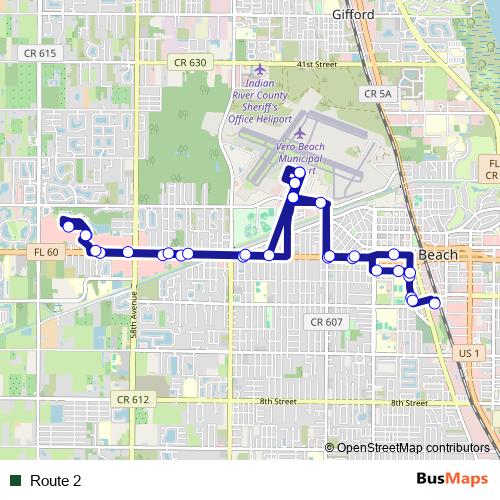 Route 2 bus Line Map