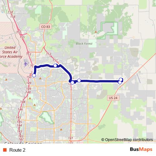 Route 2 bus Line Map
