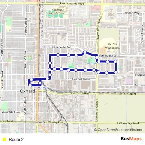 Route 2 bus Line Map