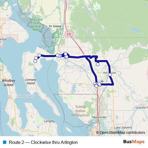 Route 2 bus Line Map