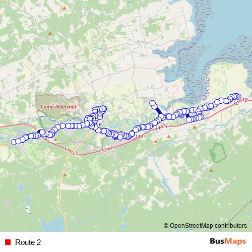 Route 2 bus Line Map