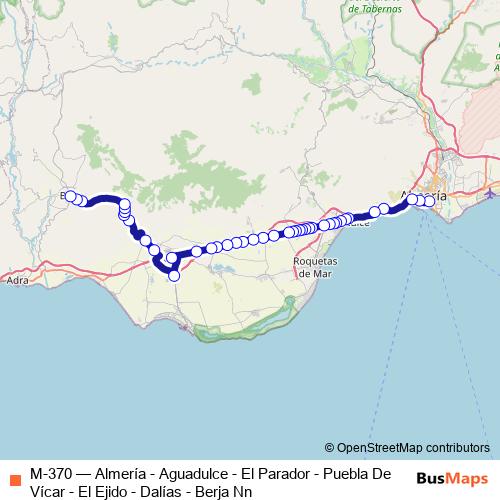M-370 bus Line Map