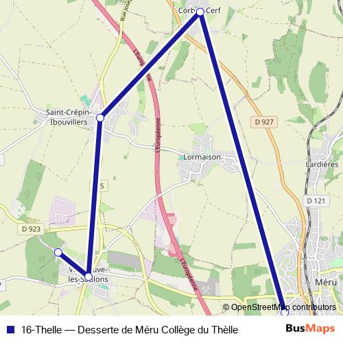 16-Thelle bus Line Map
