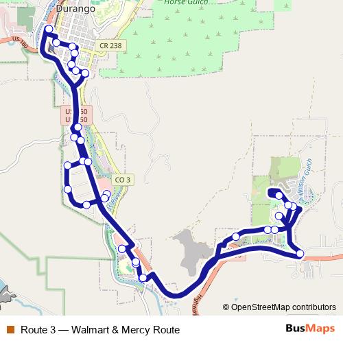 Route 3 bus Line Map