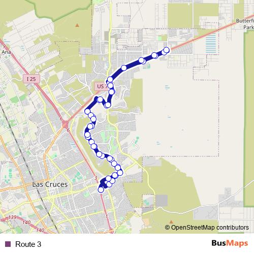 Route 3 bus Line Map