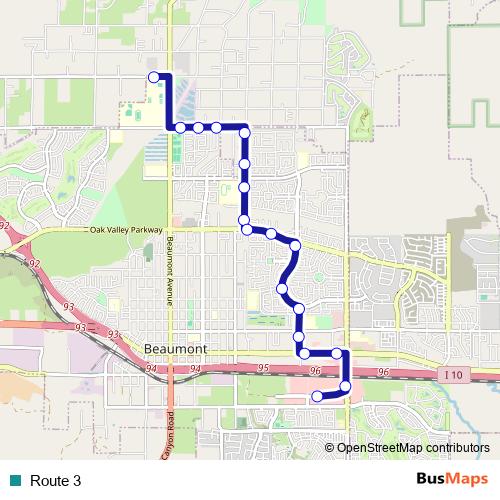Route 3 bus Line Map