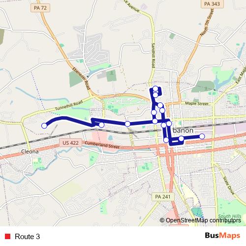 Route 3 bus Line Map