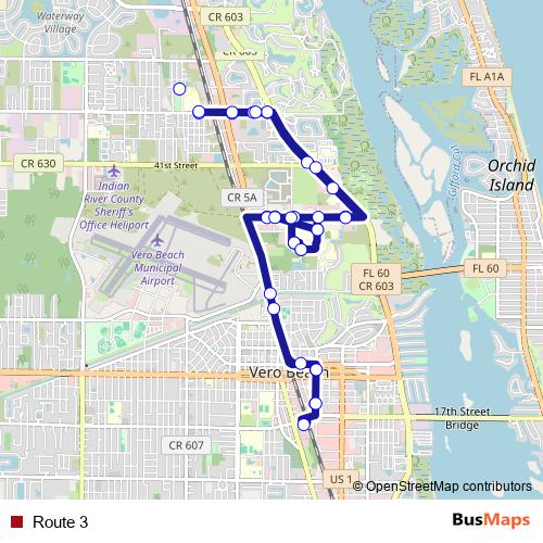 Route 3 bus Line Map