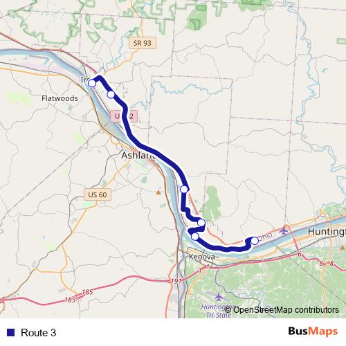 Route 3 bus Line Map