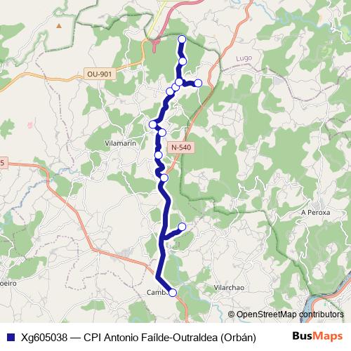 Xg605038 bus Line Map