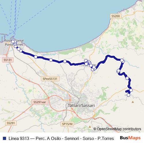 Linea 9313 bus Line Map