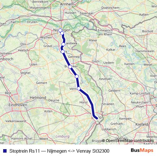 Stoptrein Rs11 rail Line Map