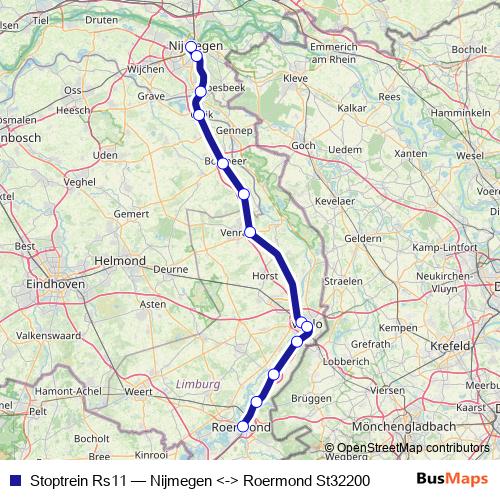 Stoptrein Rs11 rail Line Map