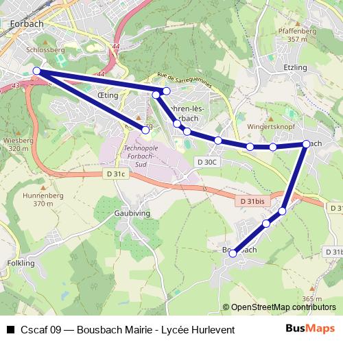 Cscaf 09 bus Line Map